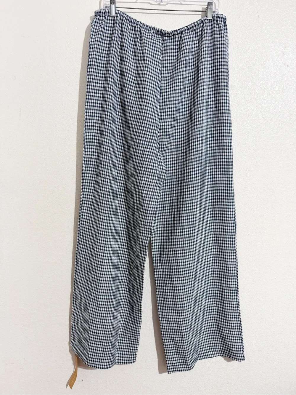 NWT Reformation Jaida Linen Crop Top & Wide Leg Pants Two Piece Set Slate Check